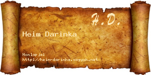 Heim Darinka névjegykártya